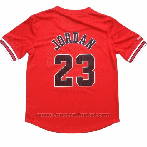 Maglia Manica Corta Chicago Bulls Michael Jordan Rosso